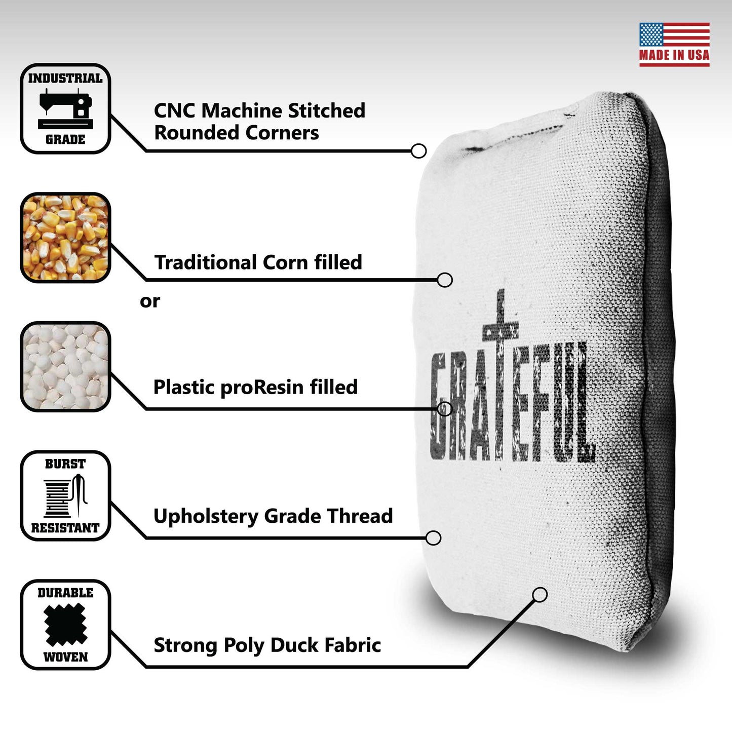 The Gratefuls - 8 Cornhole Bags