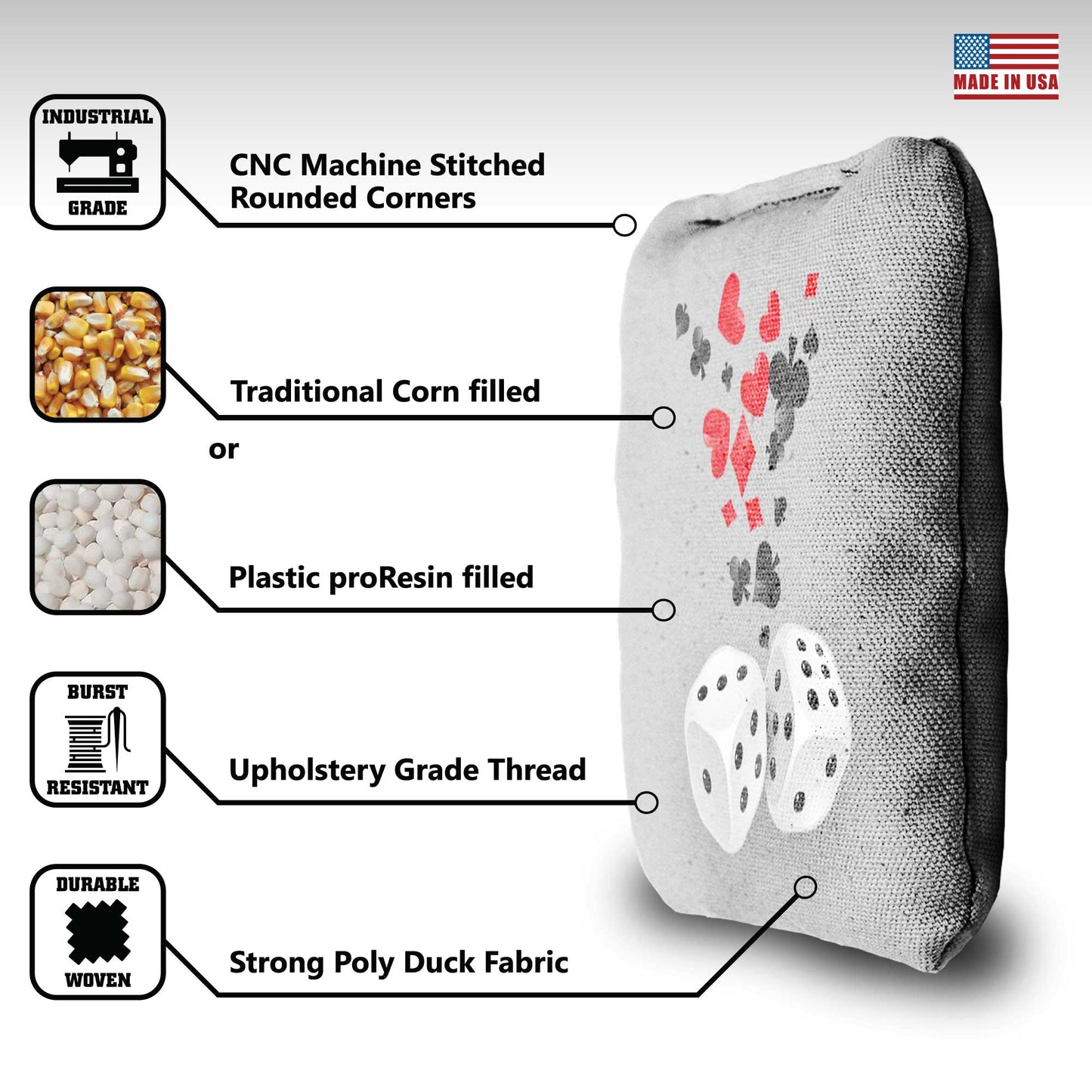 The High Rollers - 8 Cornhole Bags