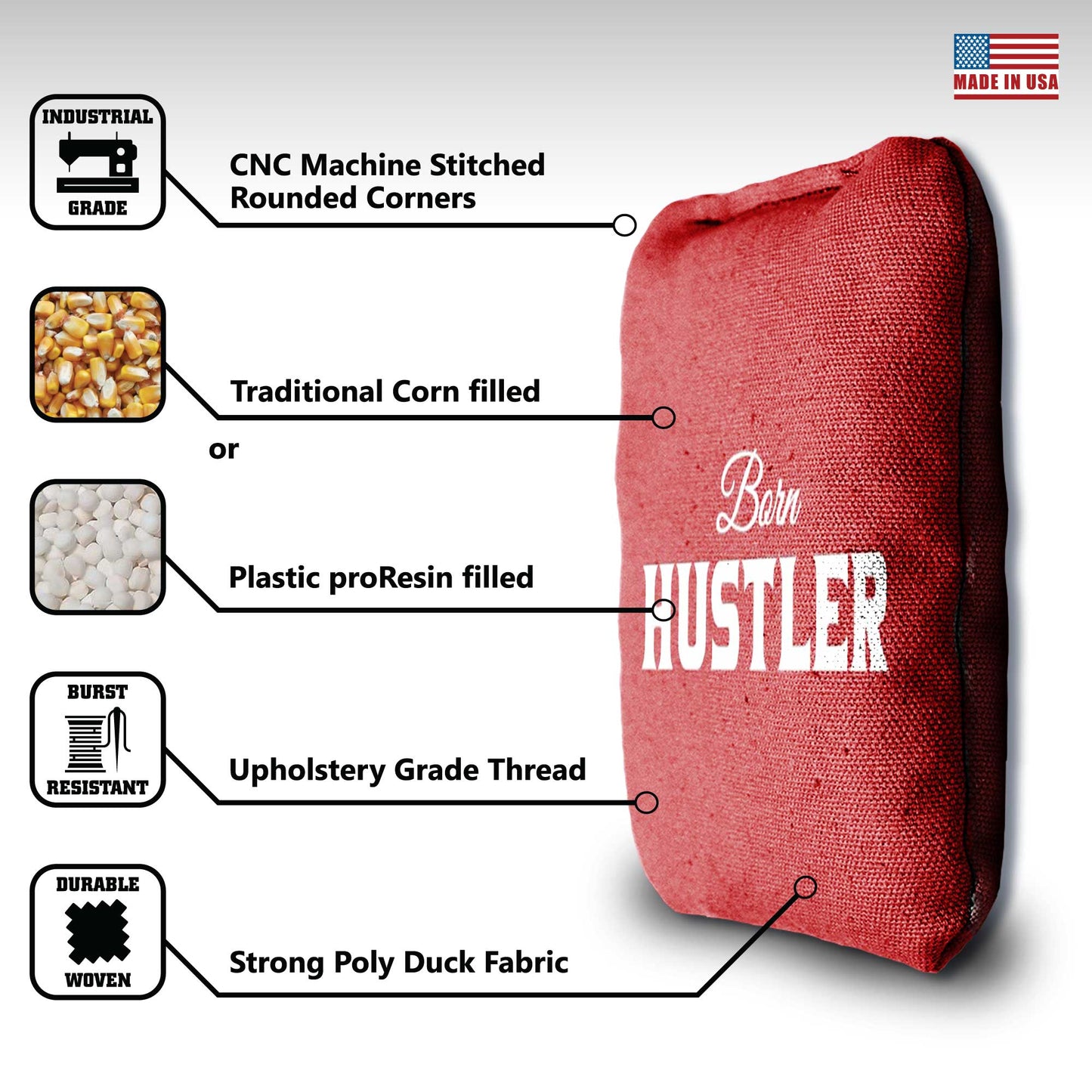 The Hustlers - 8 Cornhole Bags