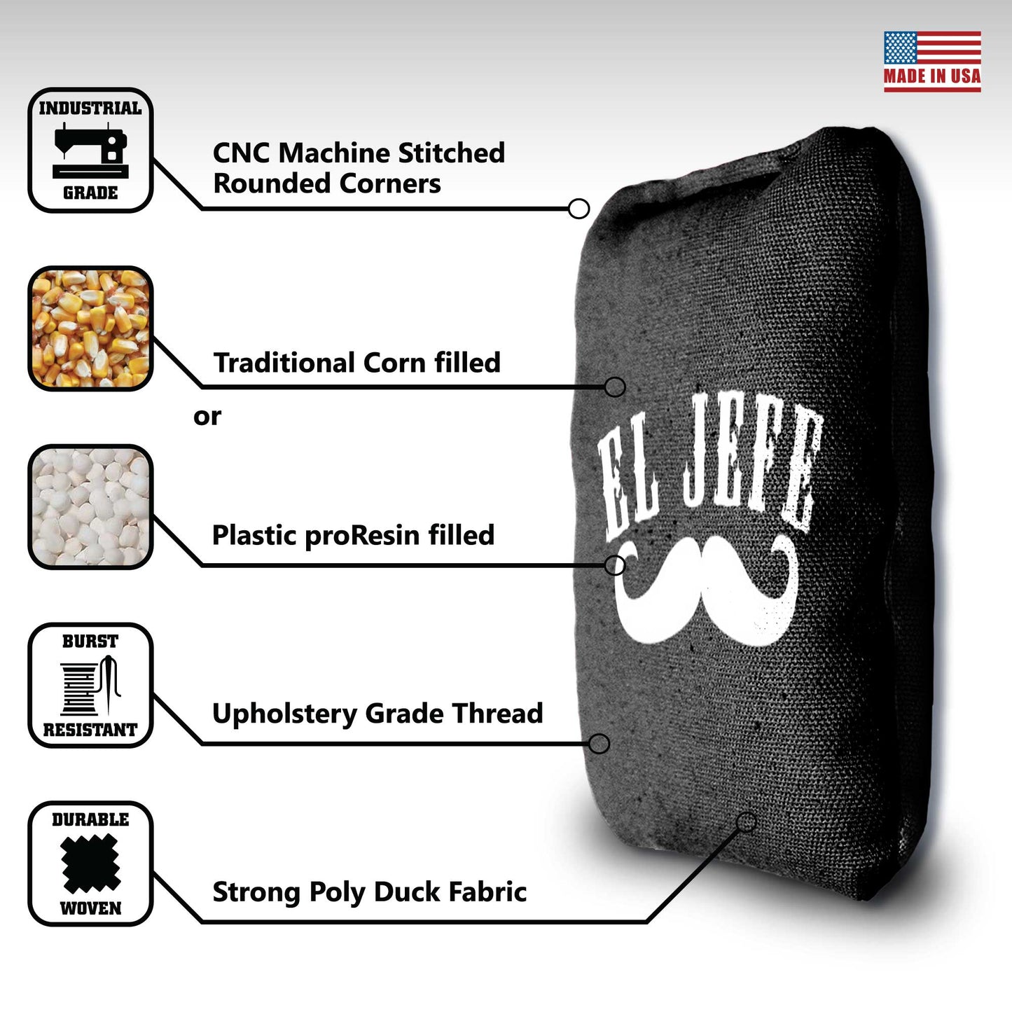 The Jefes - 8 Cornhole Bags