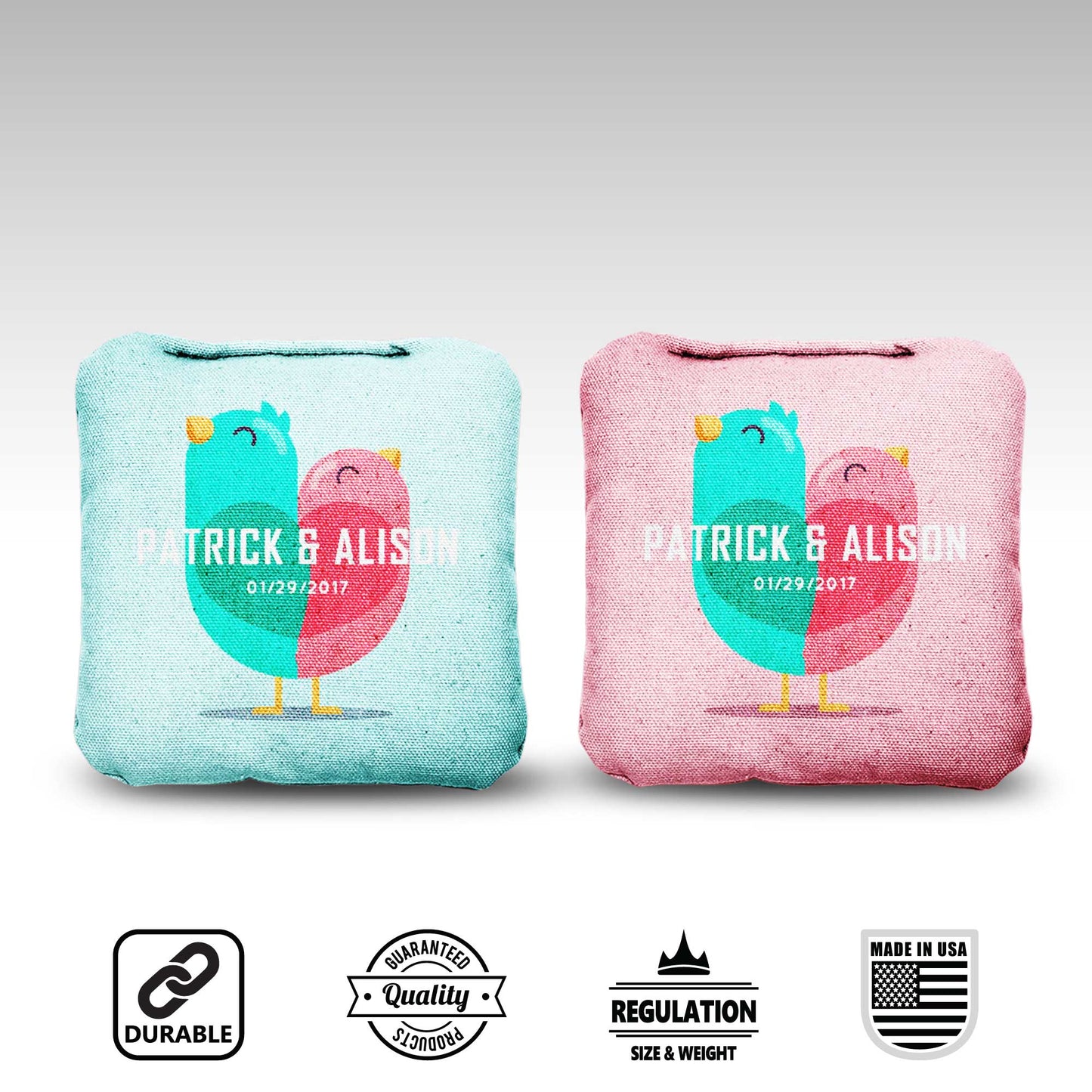 The Love Birds - 8 Cornhole Bags
