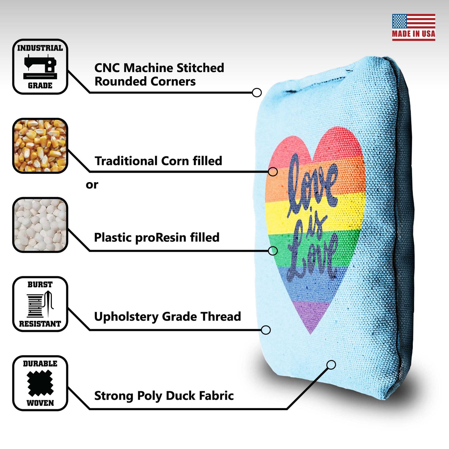 The Loves - 8 Cornhole Bags