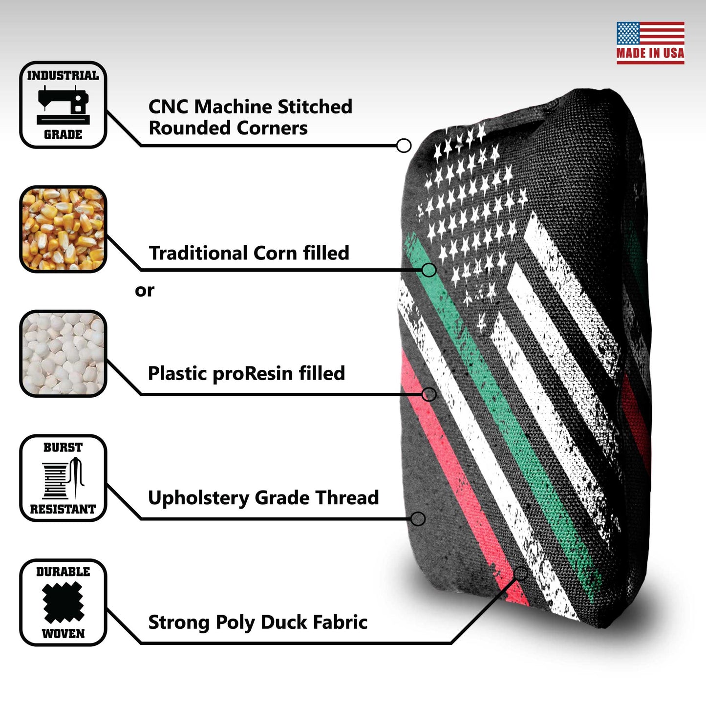 The Mexican-Americans - 8 Cornhole Bags