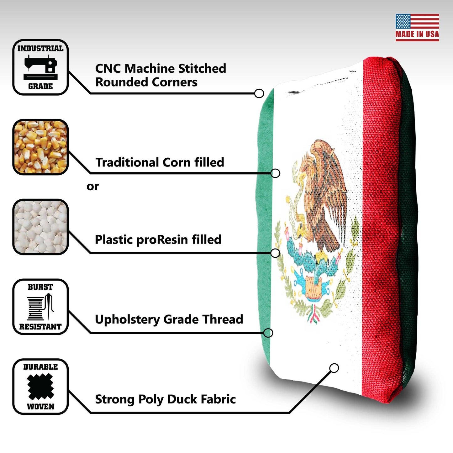 The Mexi(Cans) and Mericas - 8 Cornhole Bags
