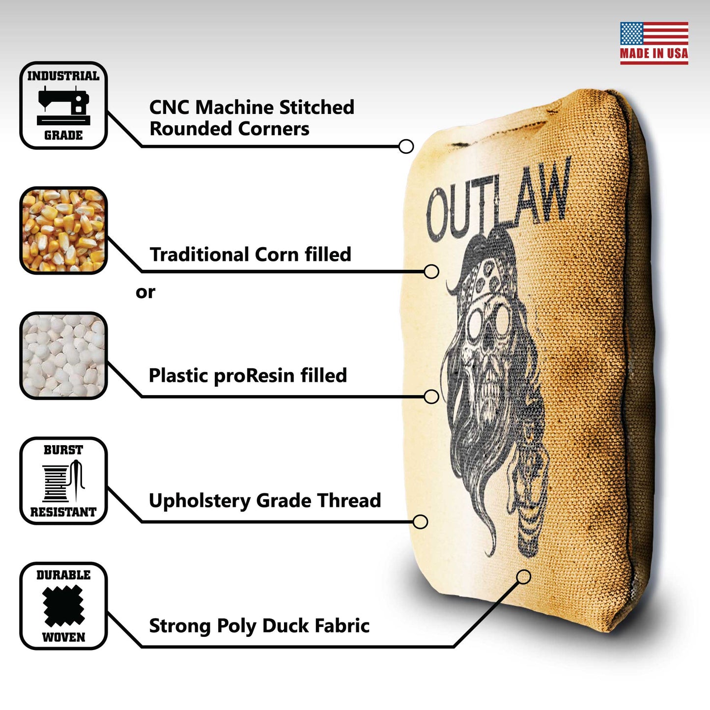 The Outlaws - 8 Cornhole Bags