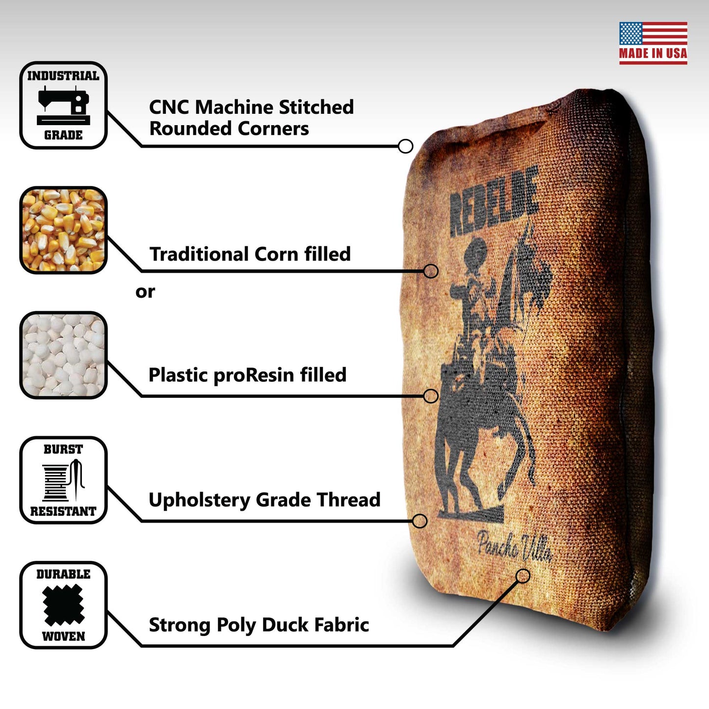 The Pancho Villas - 8 Cornhole Bags