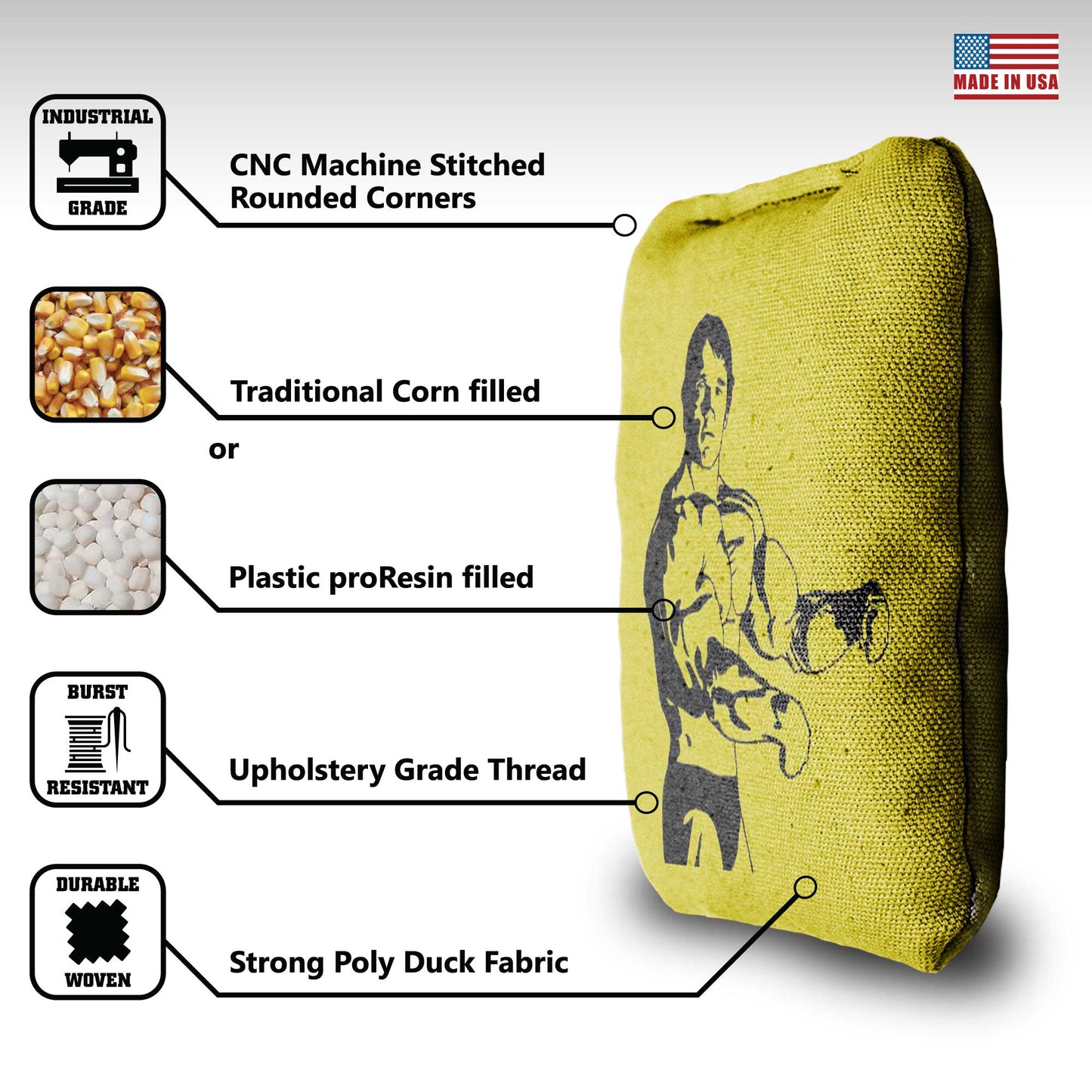 The Pumping Irons - 8 Cornhole Bags