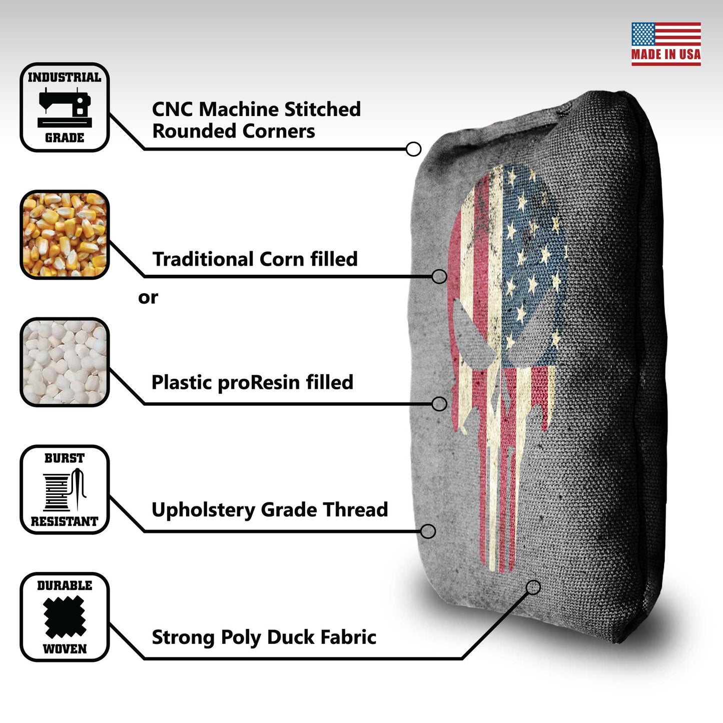 The Punishers - 8 Cornhole Bags