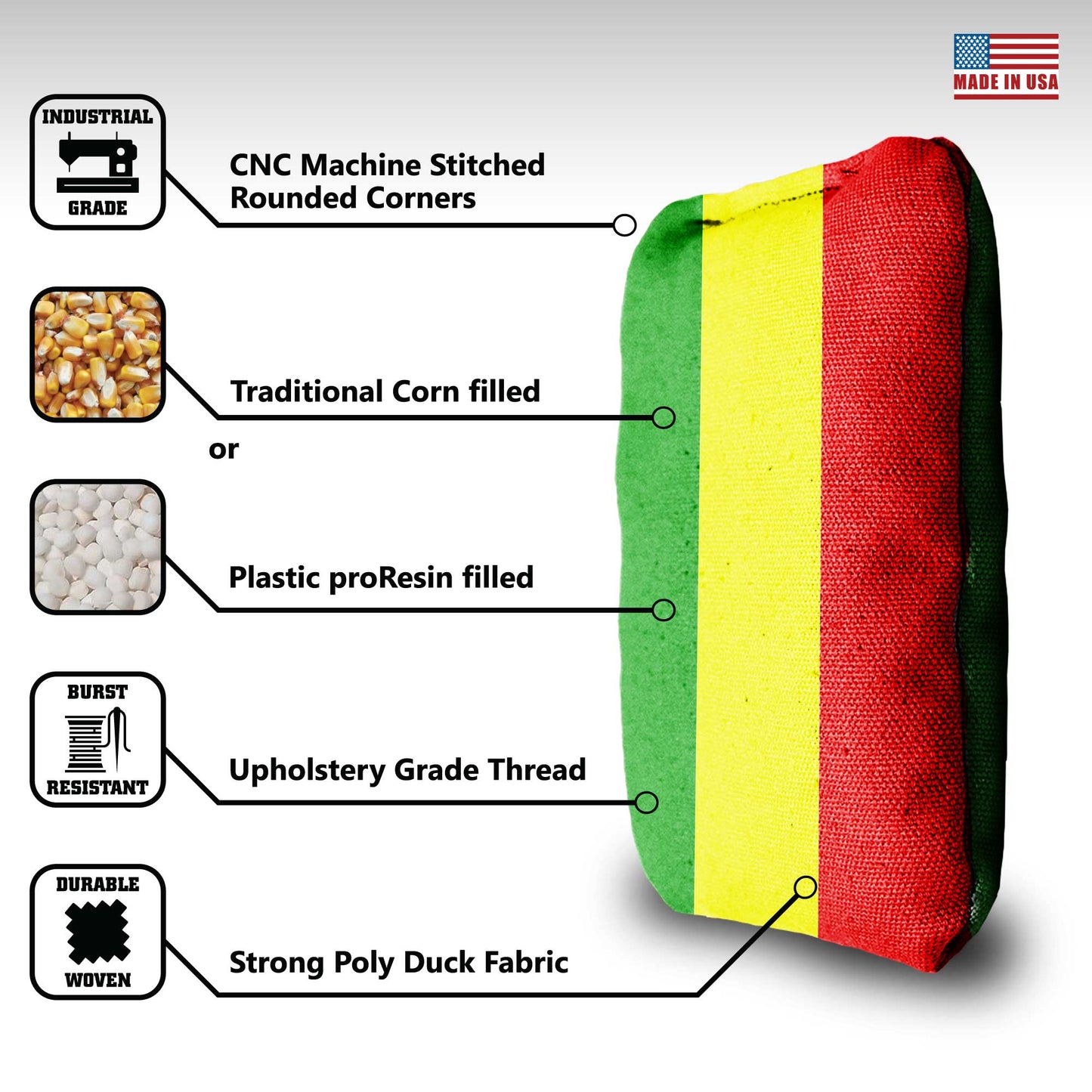 The Rastas - 8 Cornhole Bags