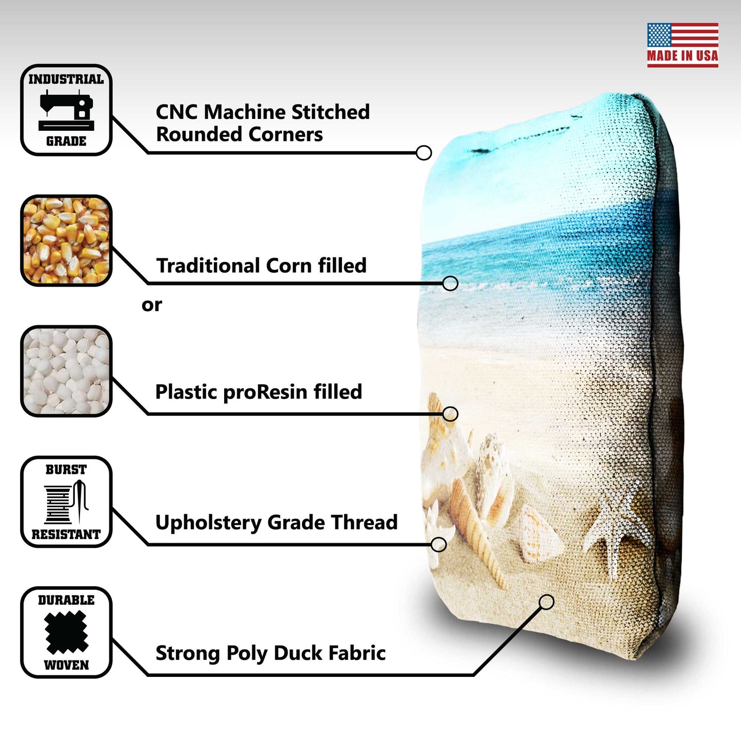 The Seashell Wishes - 8 Cornhole Bags