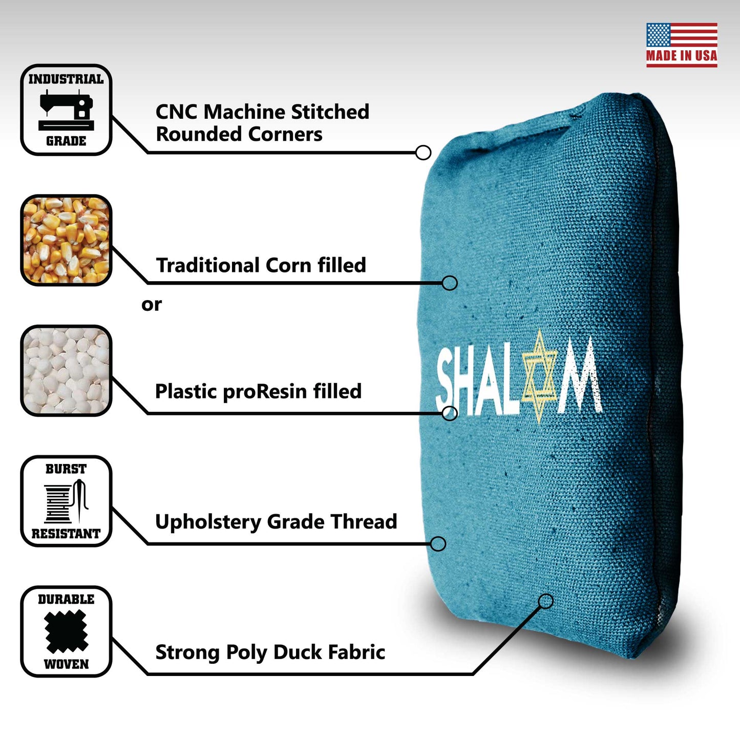 The Shaloms - 8 Cornhole Bags