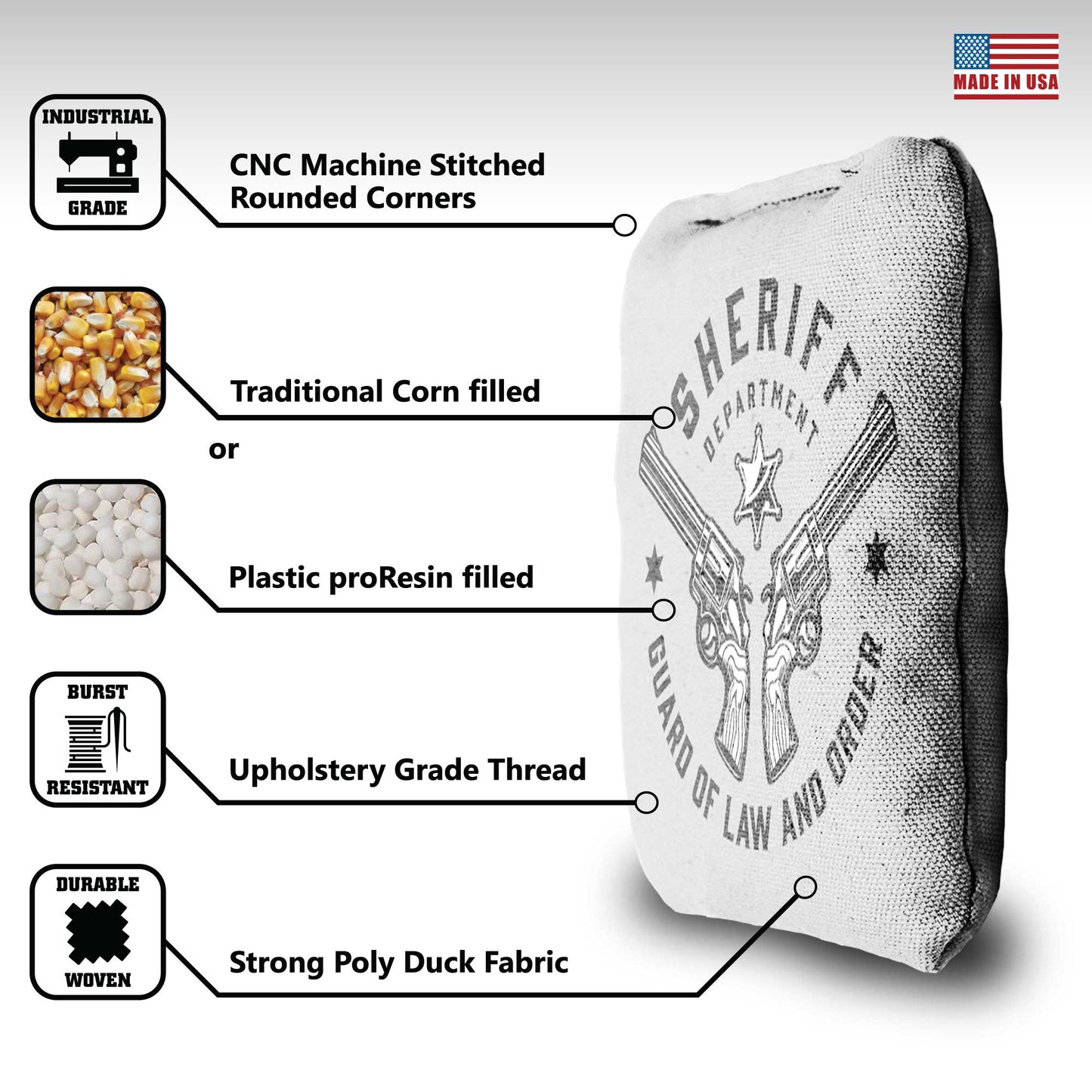 The Sheriff Departments - 8 Cornhole Bags