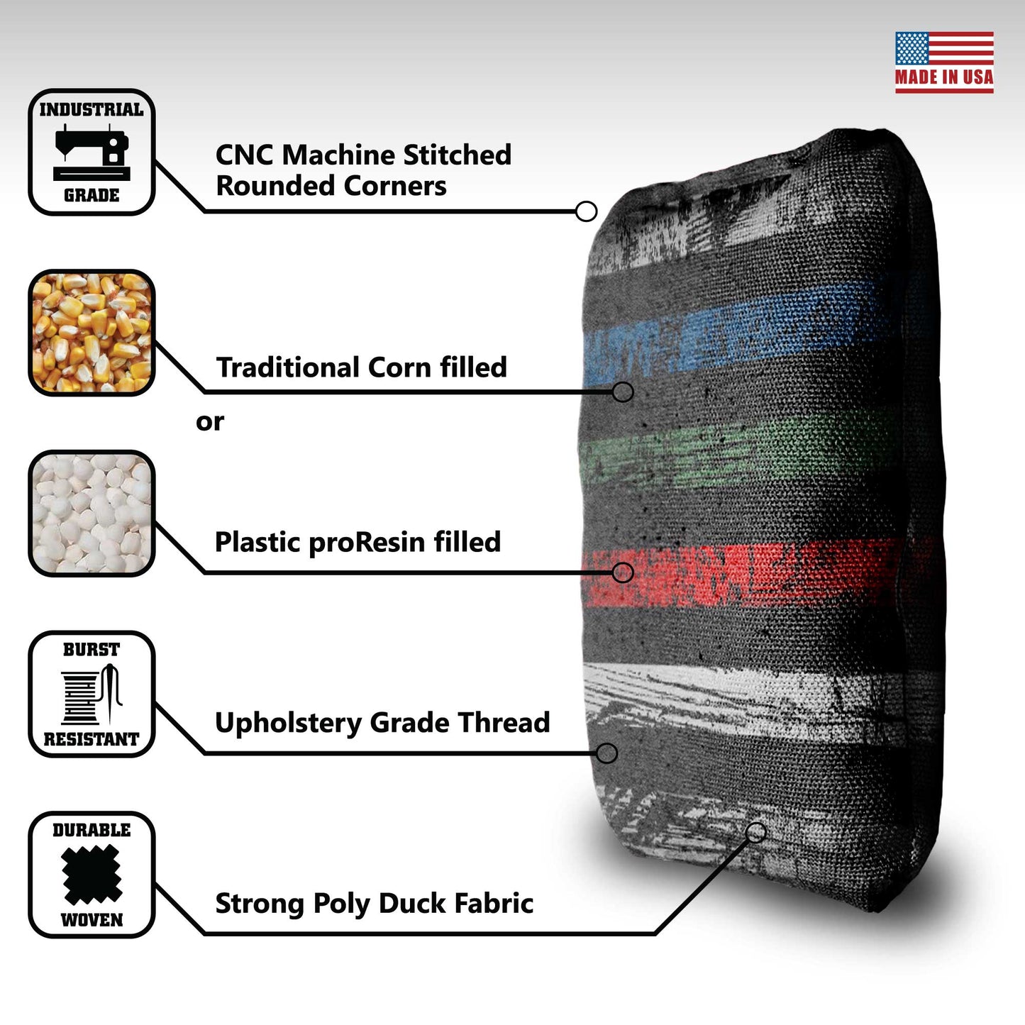 The Thin Blue Green Red Lines - 8 Cornhole Bags