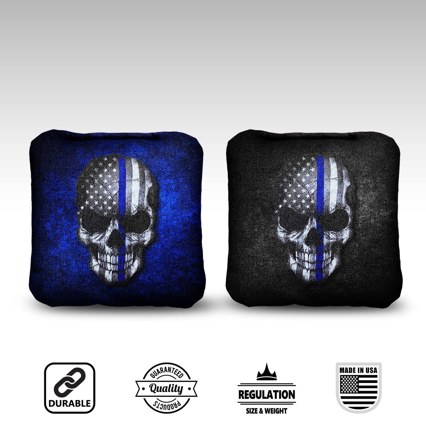 The Thin Blue Lines (Skulls) - 8 Cornhole Bags