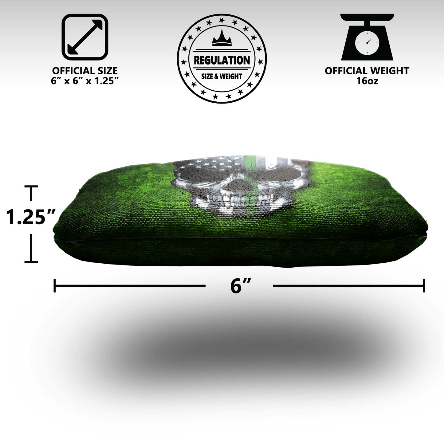 The Thin Green Lines (Skulls) - 8 Cornhole Bags