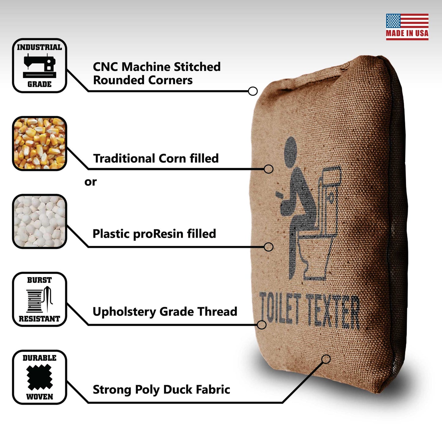 The Toilet Texters - 8 Cornhole Bags