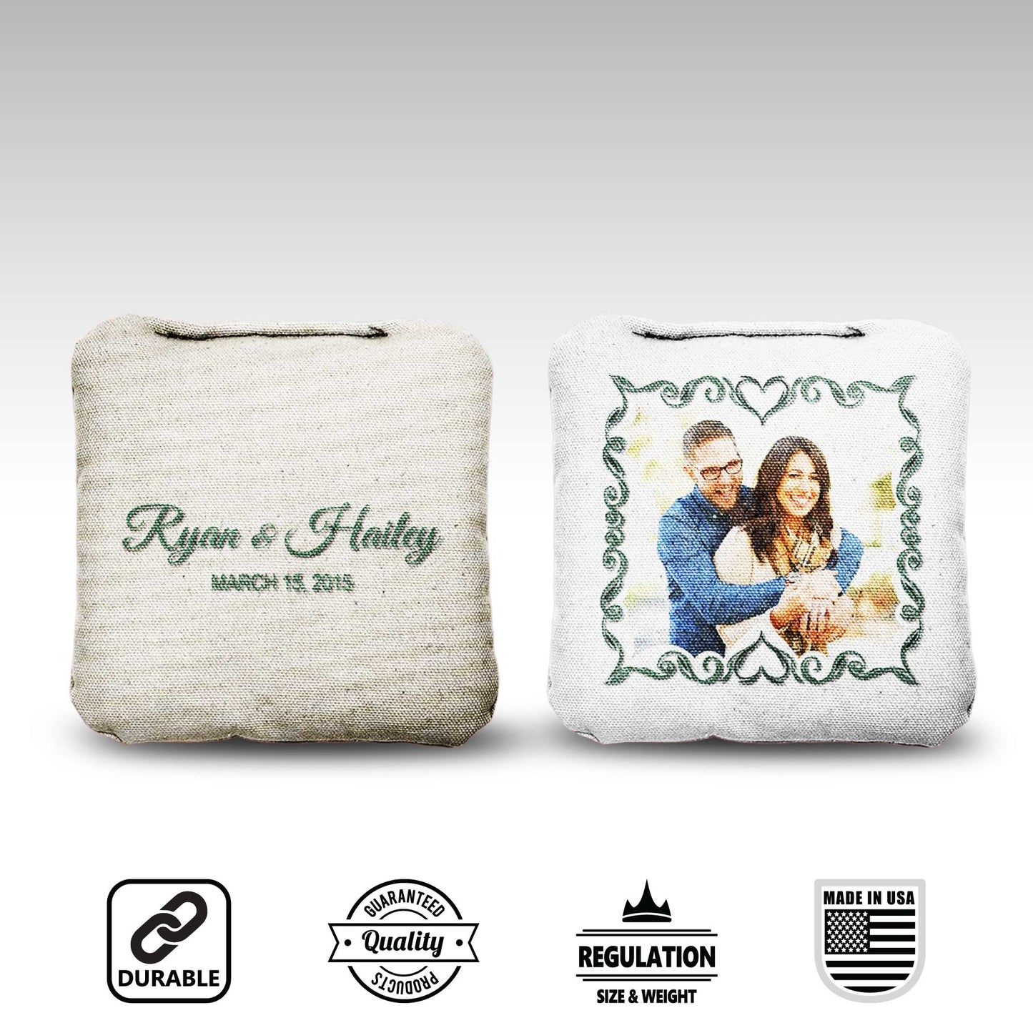 The Two Hearts - 8 Cornhole Bags