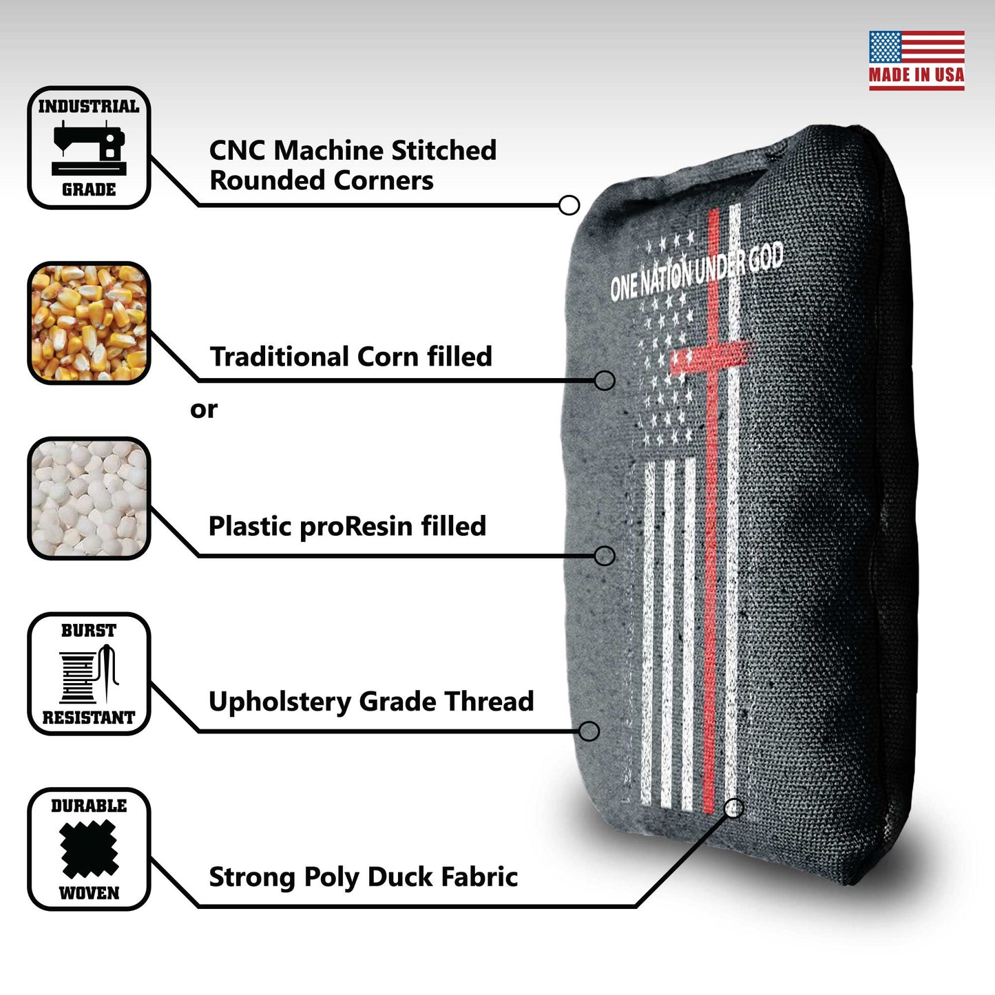 The Under Gods - 8 Cornhole Bags