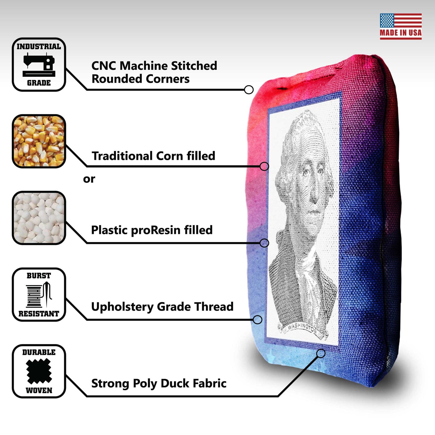 The Washingtons - 8 Cornhole Bags