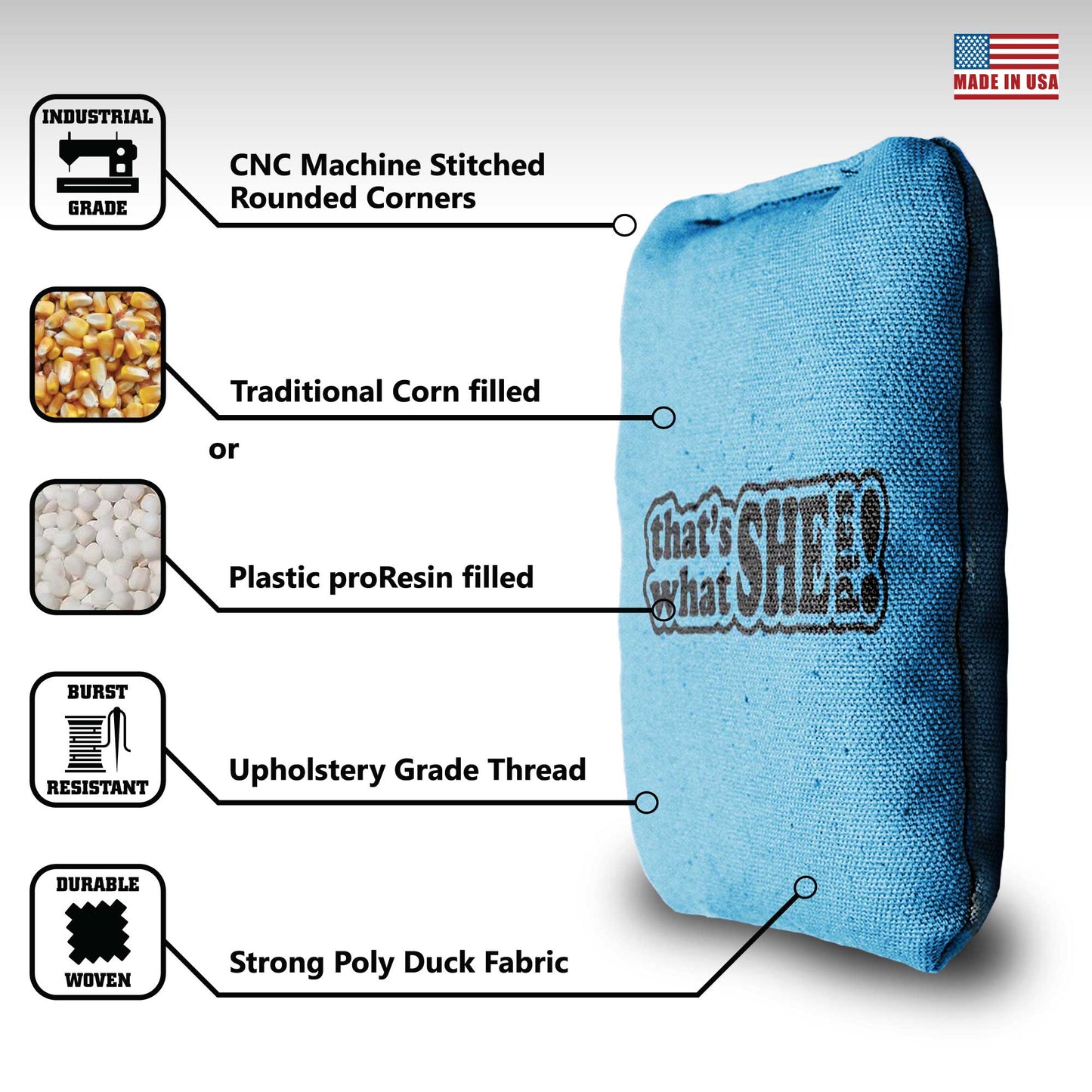 The What She Saids - 8 Cornhole Bags