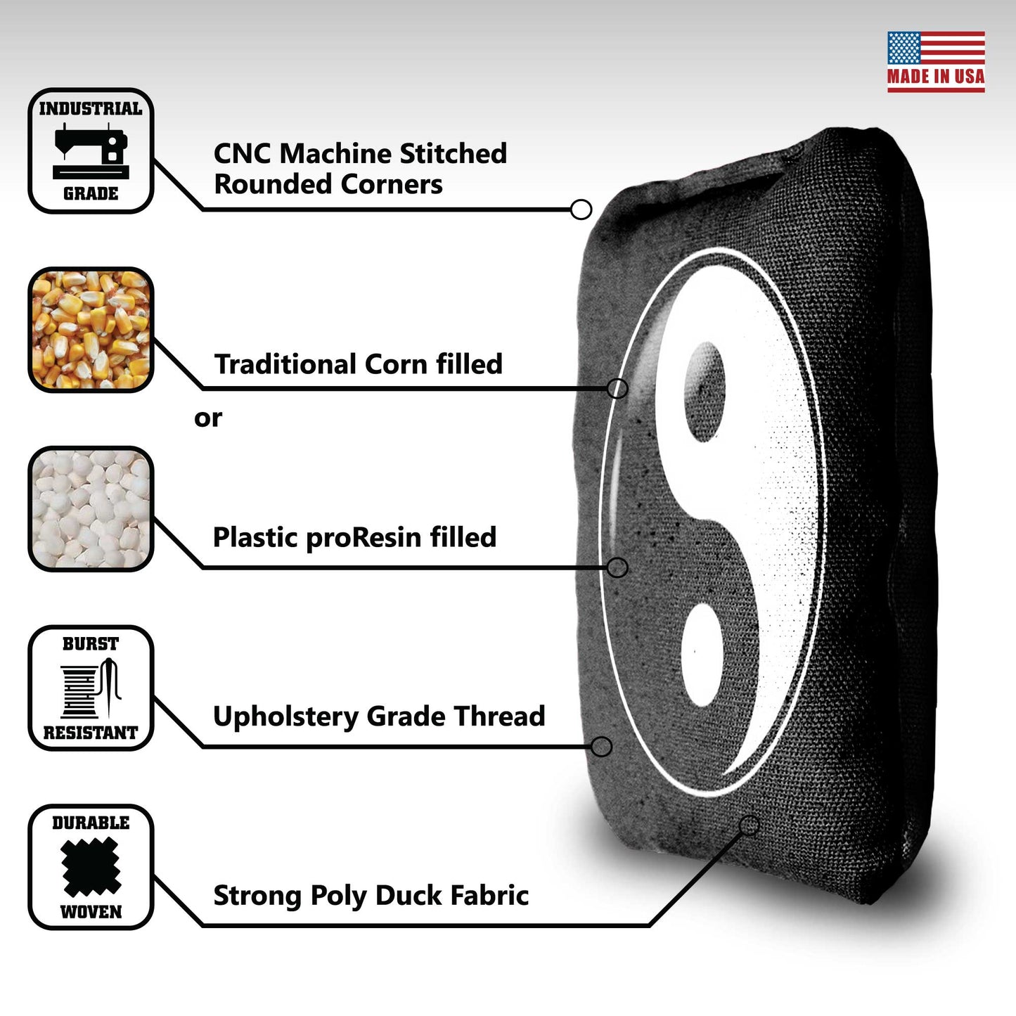 The Yin Yangs - 8 Cornhole Bags