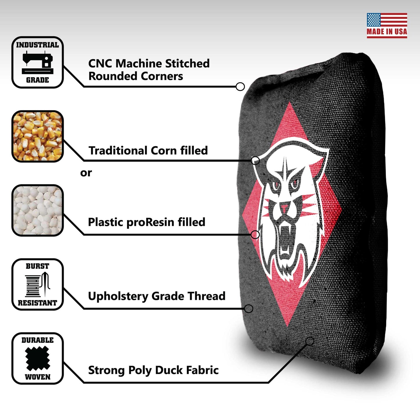 Davidson College Cornhole Bags - 8 Cornhole Bags