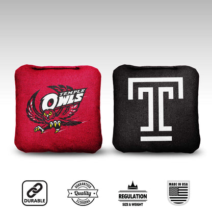 Temple University Cornhole Bags - 8 Cornhole Bags