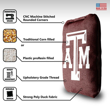 Texas A&M University Cornhole Bags - 8 Cornhole Bags