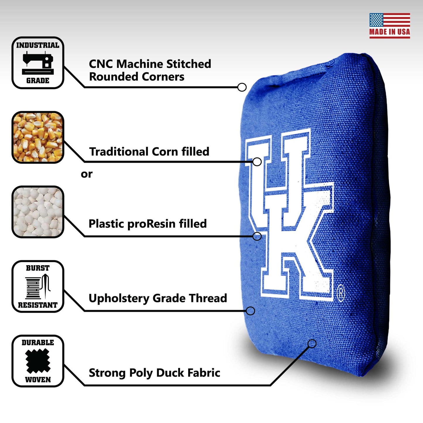 University of Kentucky Cornhole Bags - 8 Cornhole Bags