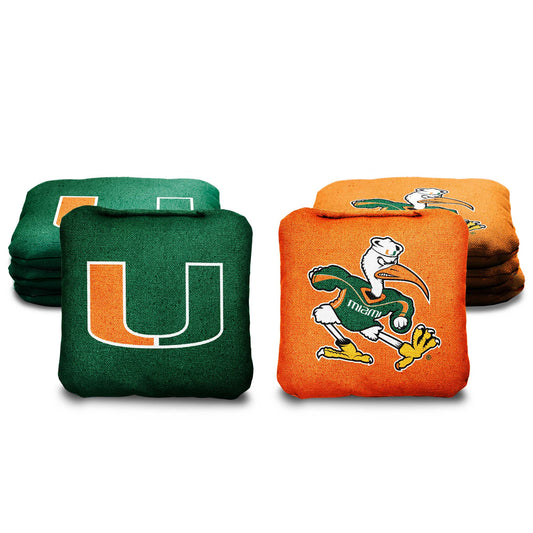 University of Miami Cornhole Bags - 8 Cornhole Bags