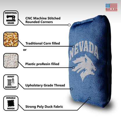 University of Nevada Cornhole Bags - 8 Cornhole Bags