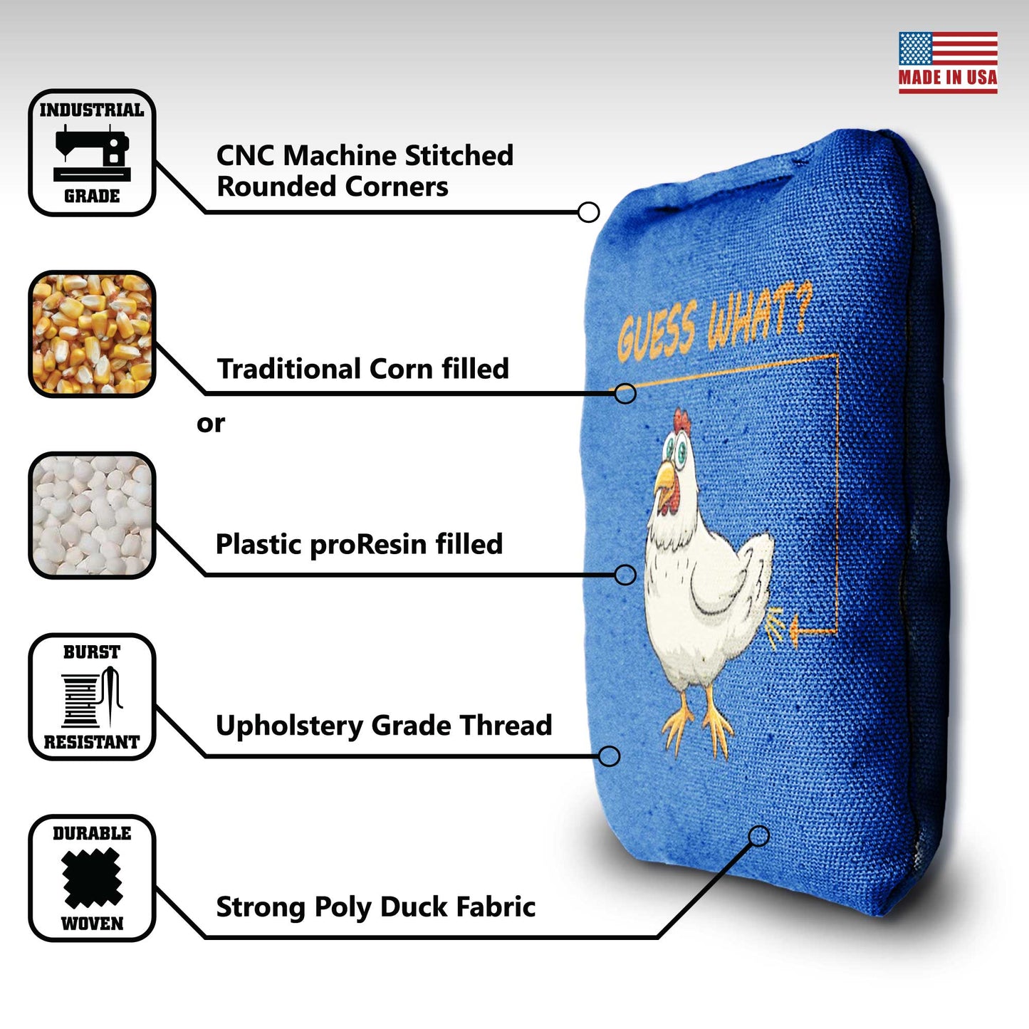 The Chicken Butts - 8 Cornhole Bags