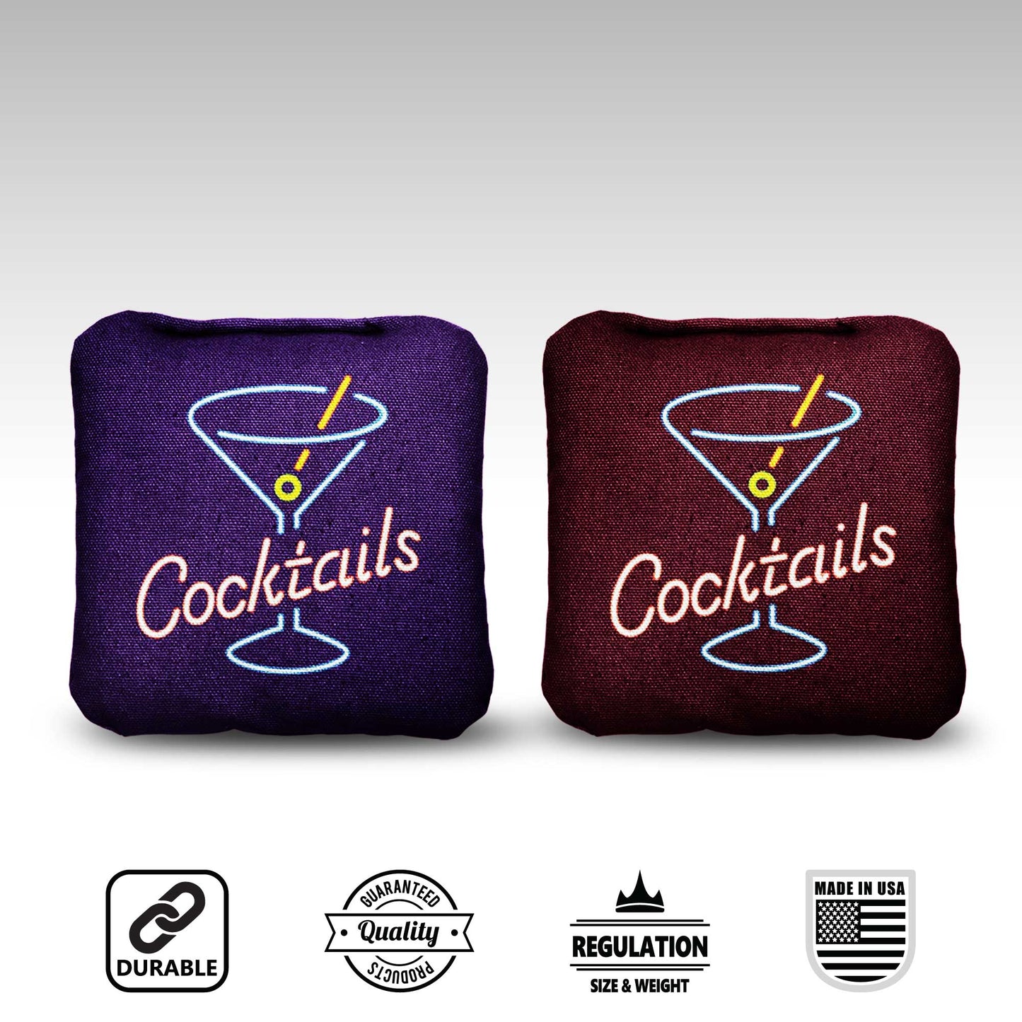 The Neon Cocktails - 8 Cornhole Bags